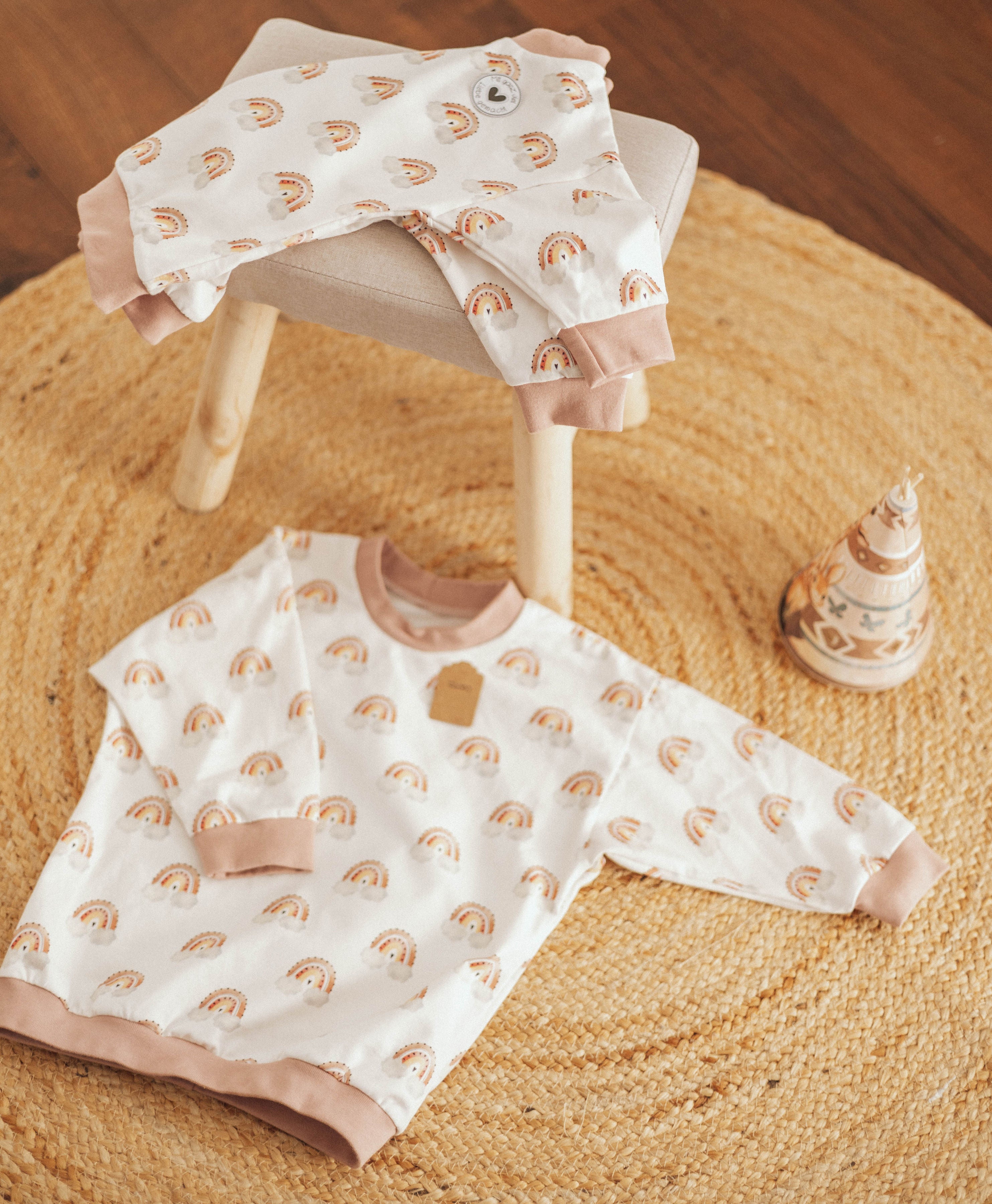 Walkjacke mit Kapuze – Größe 134 – Handgemacht – Innen Baumwolljersey – Kinderjacke